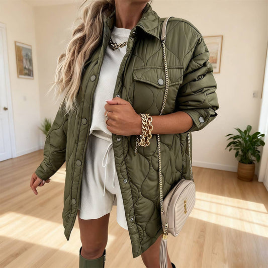 Single-breasted cotton-padded jacket