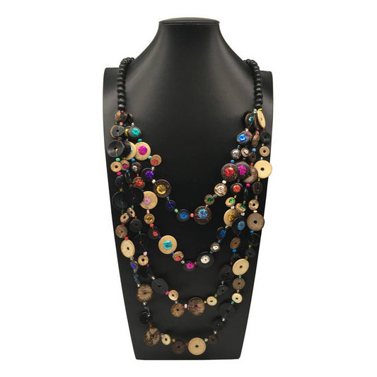 BOHEMIAN COCONUT SHELL SEQUIN LONG NECKLACE_CWMM4554