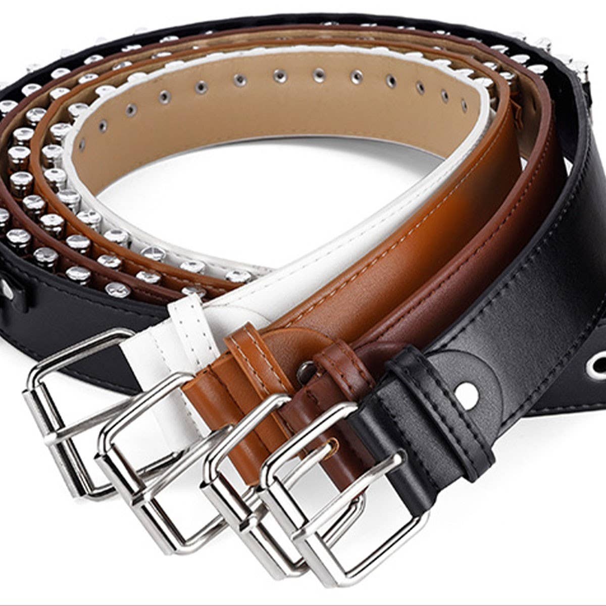 BULLET-HEAD OBI PUNK STYLE LADIES PERSONALITY BELT_CWMM0763