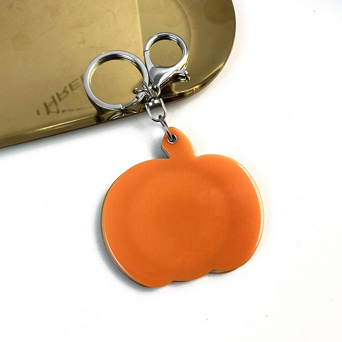 Pumpkin Keychain Makeup Mirror, Cute & Portable_CWMM6382