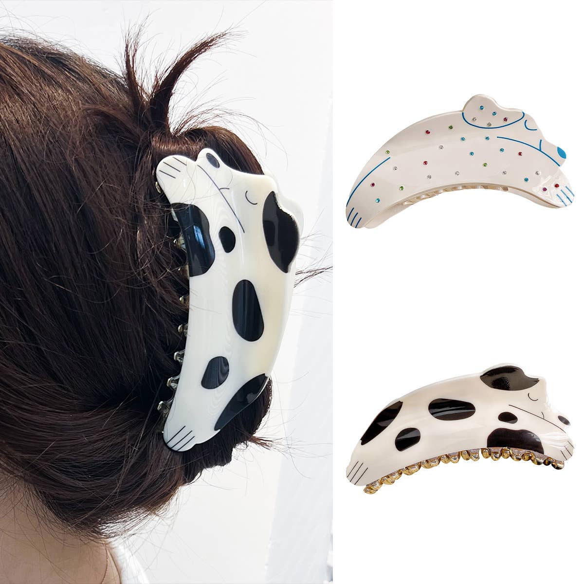 Versatile and cute little dog spotted hair clip