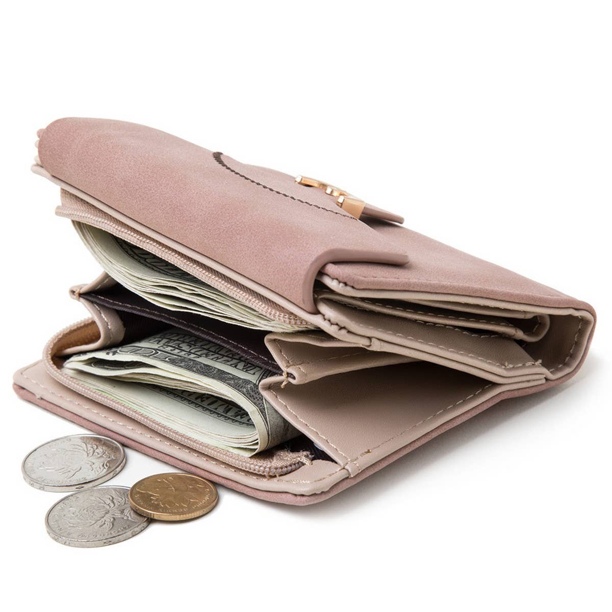 LADIES SHORT SIMPLE FOLDING COIN PURSE_CWAB2332