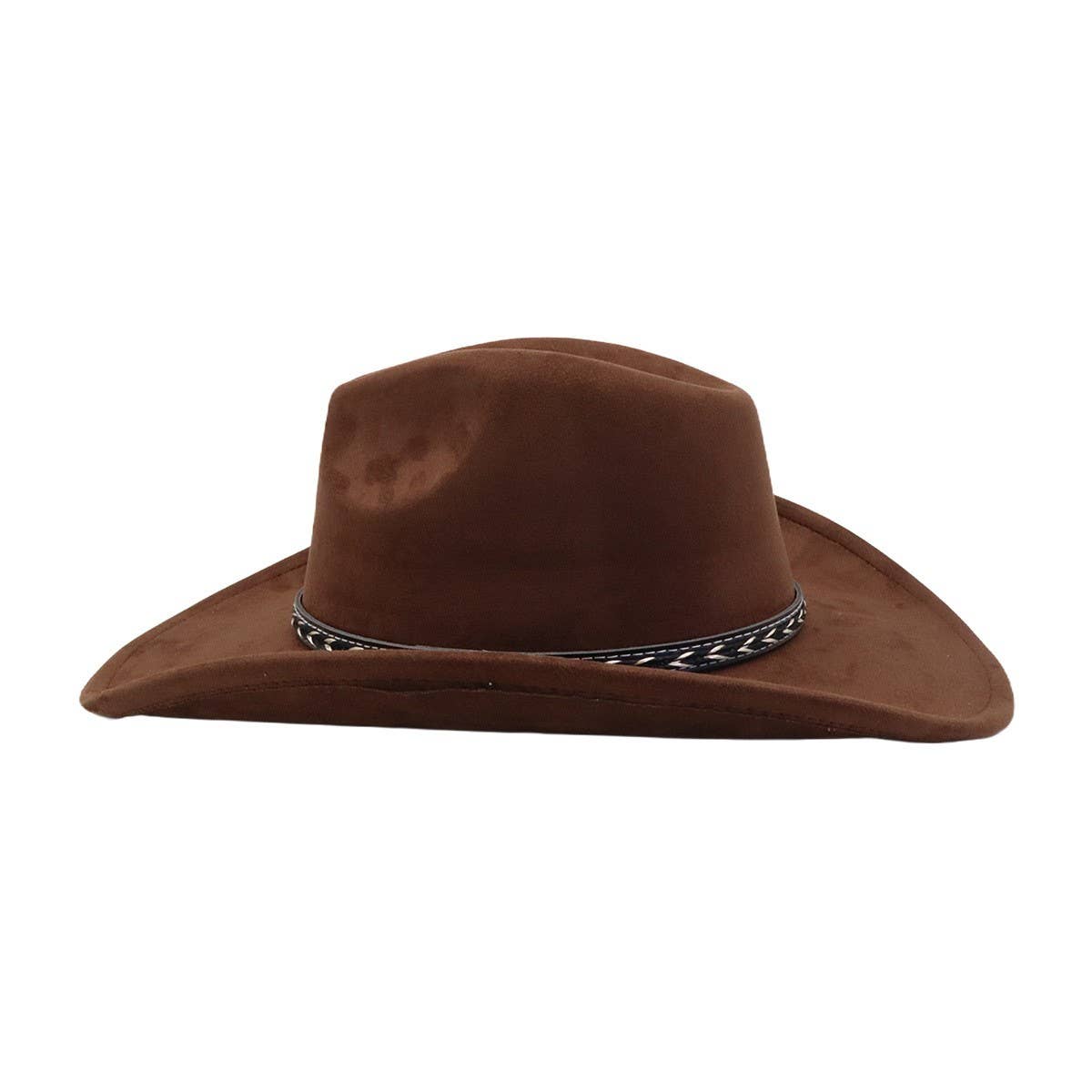 Unisex Western Suede Cowboy FedoraHat Ethnic Style_CWAH04398