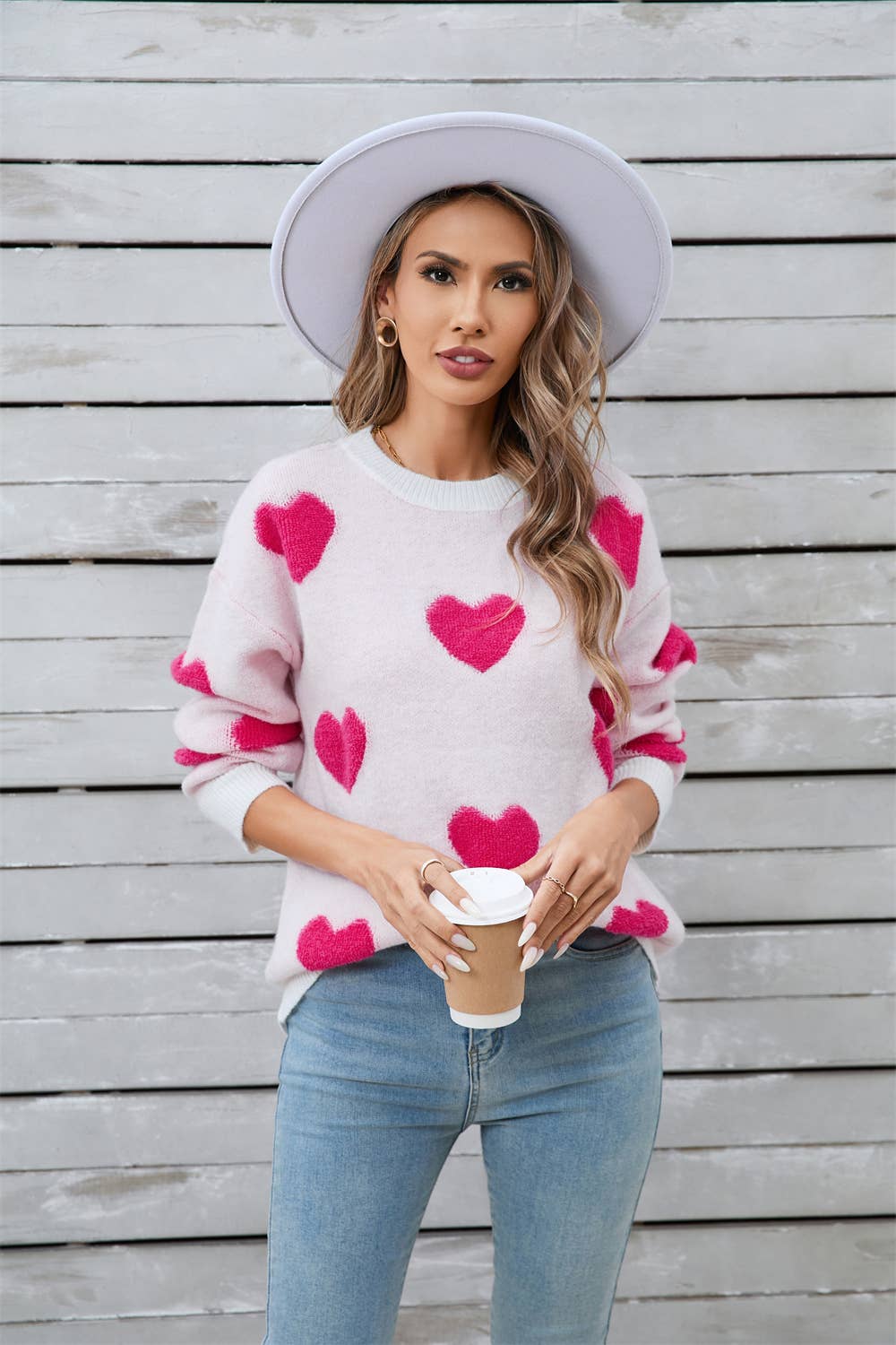 VALENTINE'S DAY LOVE LONG-SLEEVED KNIT SWEATER