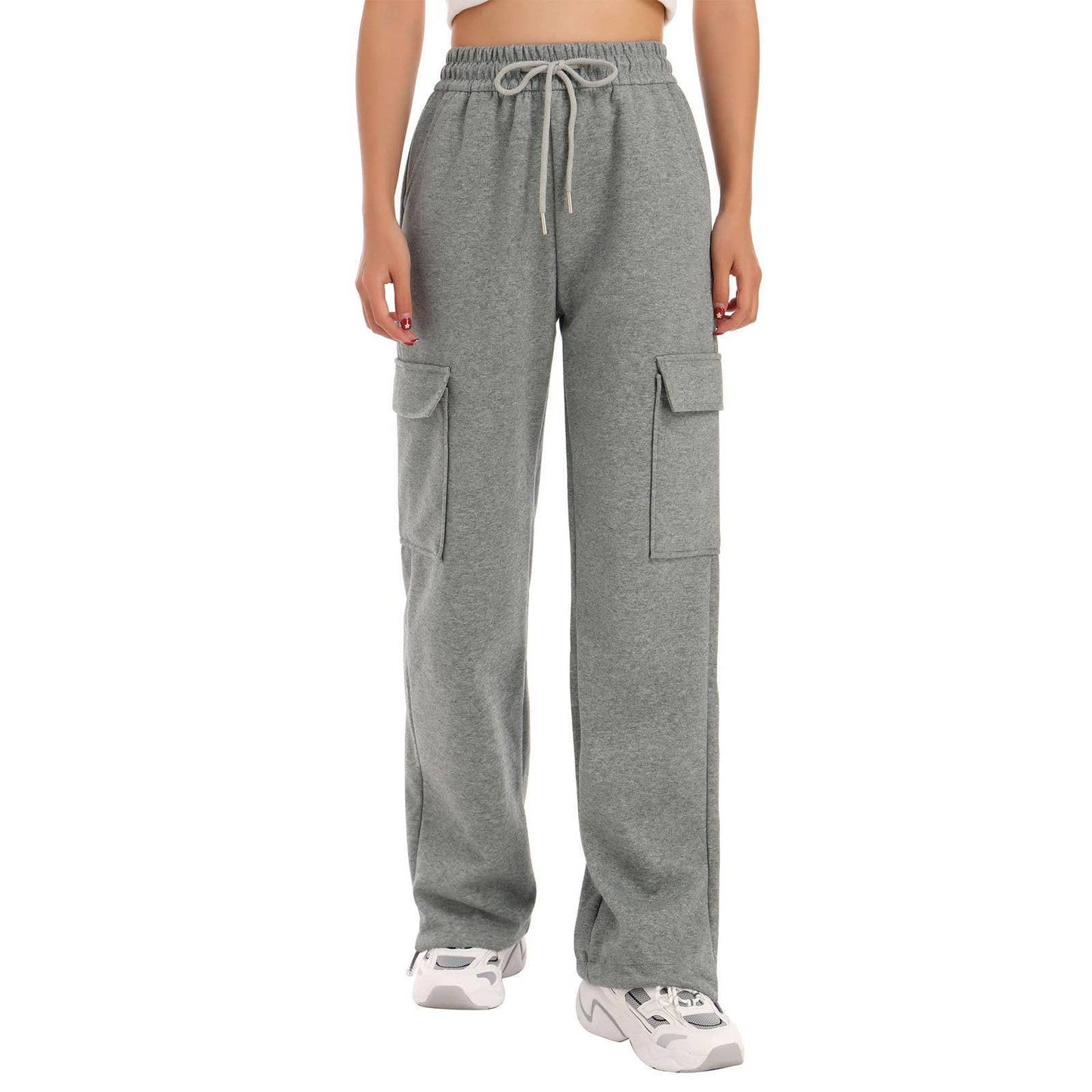 BELTED COMMUTER STRAIGHT-LEG SWEATPANTS