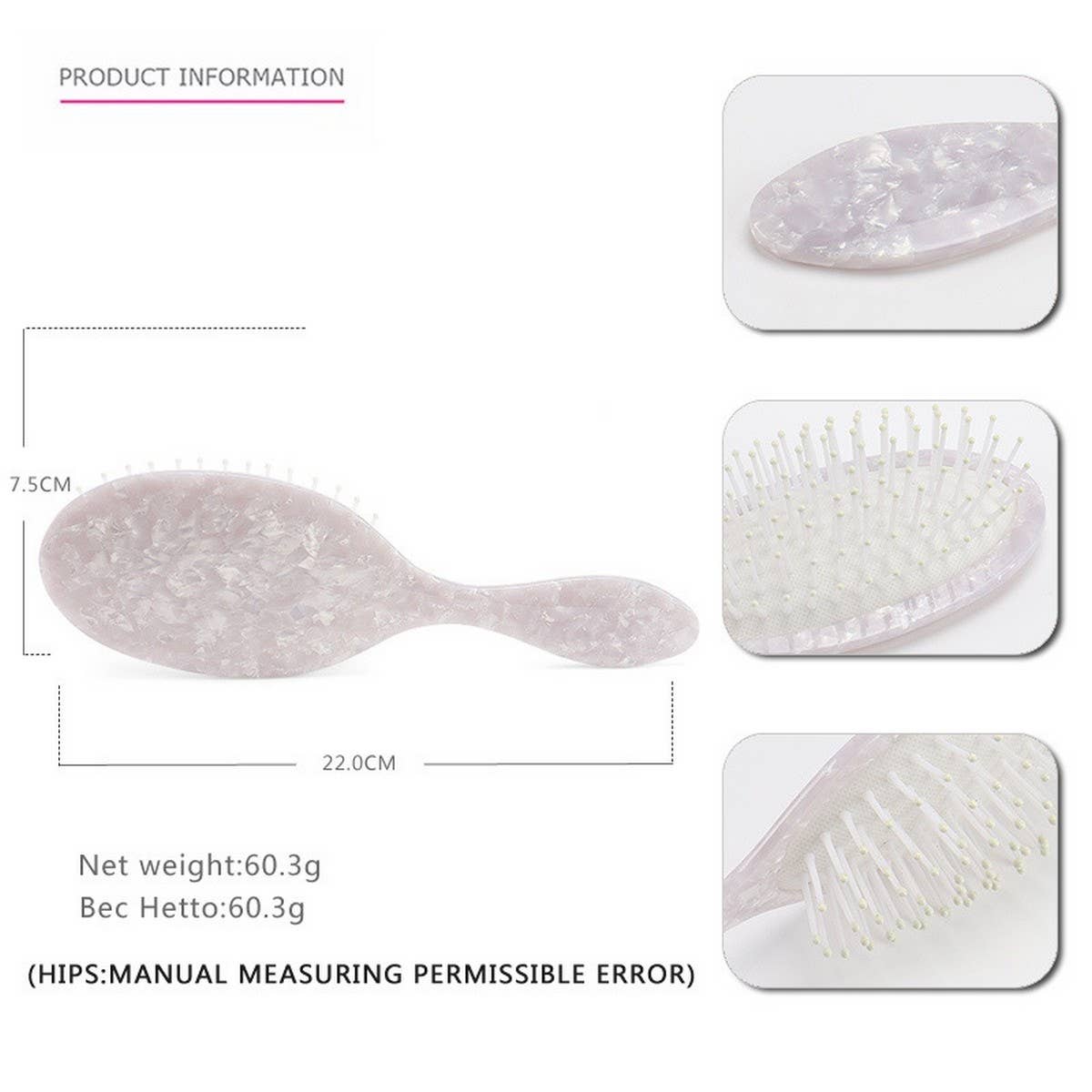 ACETATE AIR CUSHION COMB ANTI-STATIC AIR BAG COMB_CWAHA4182