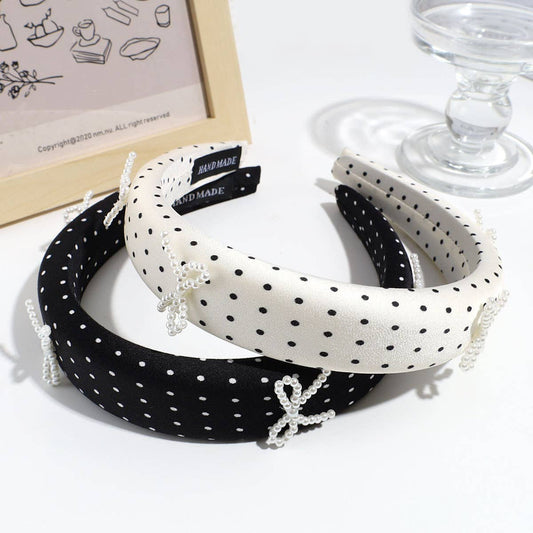 FASHIONABLE AND SIMPLE PEARL BOW DOT HEADBAND_CWAHA2248