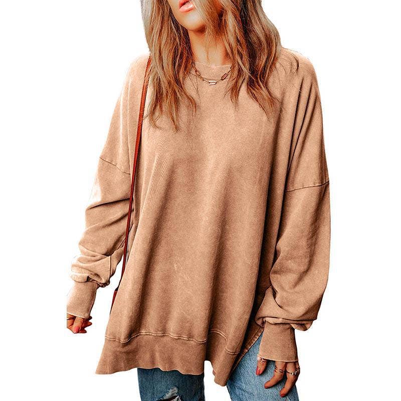 SOLID COLOR LOOSE PULLOVER FASHION SIMPLE HOODIE