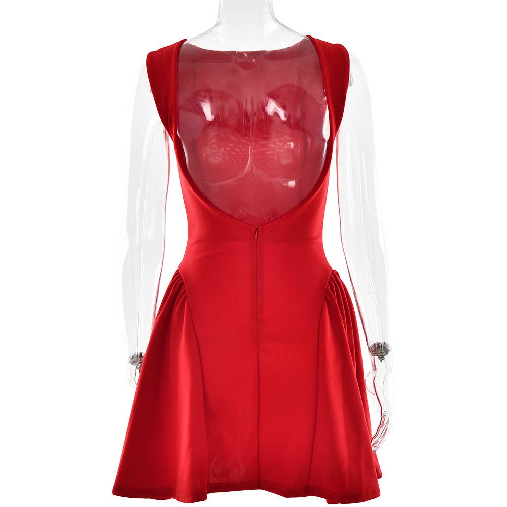 Off Shoulder Ruched Backless Mini Bodycon Dress