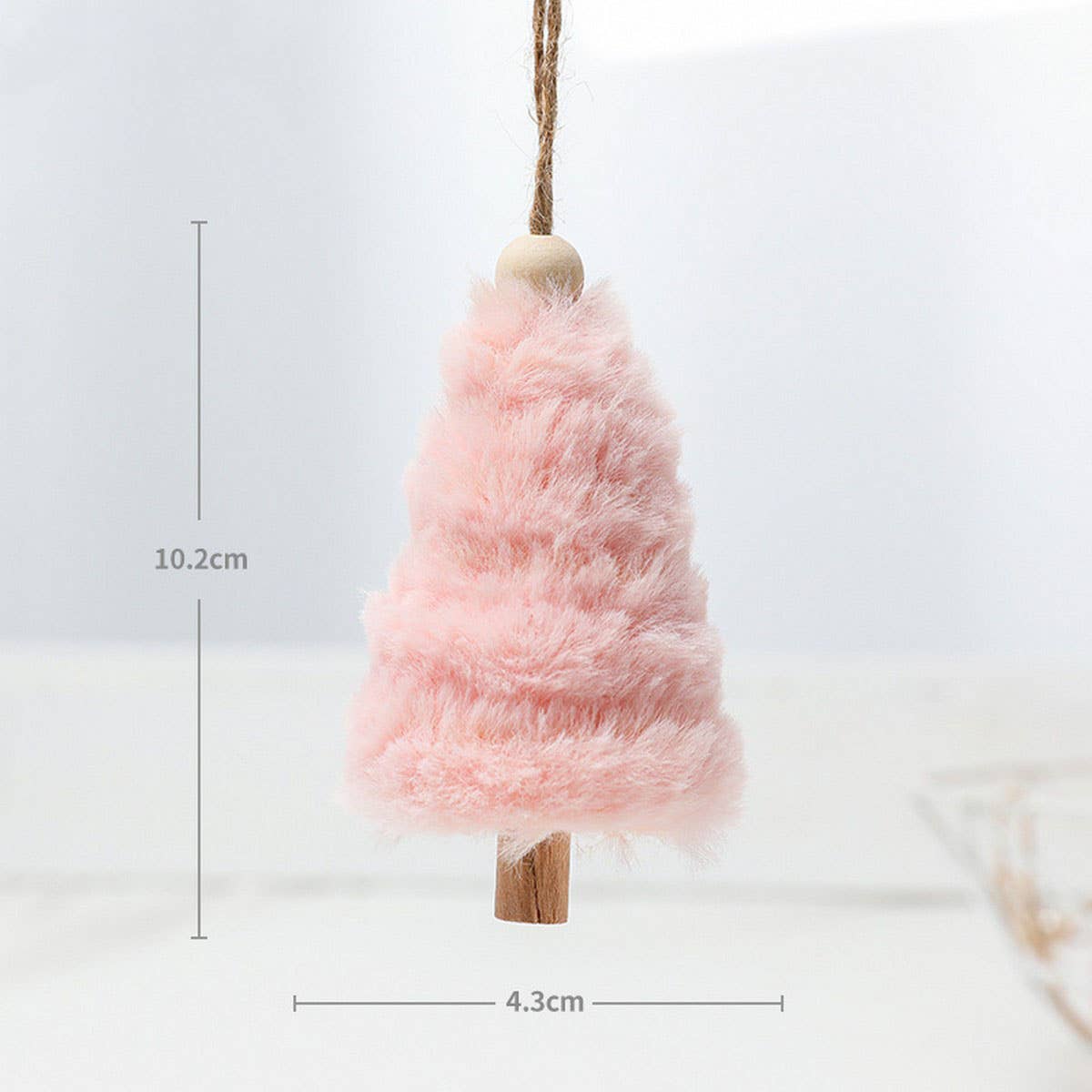 Plush Christmas Feather Tree Hanging Bell Decor_CWMM9796