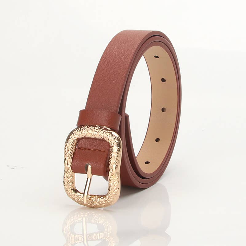 Carved metal buckle personalized fashionable belt