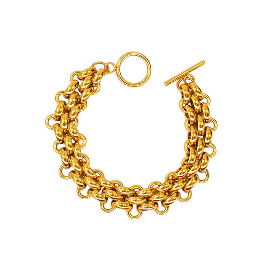 VINTAGE VACUUM PLATED 18K GOLD BRACELET