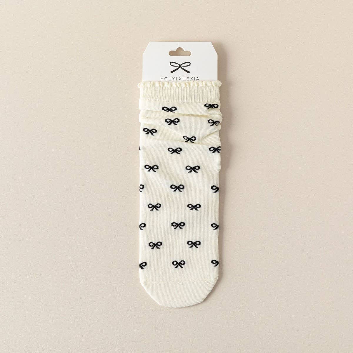 VERSATILE WOOD EAR LACE BOWKNOT MID-CALF SOCKS