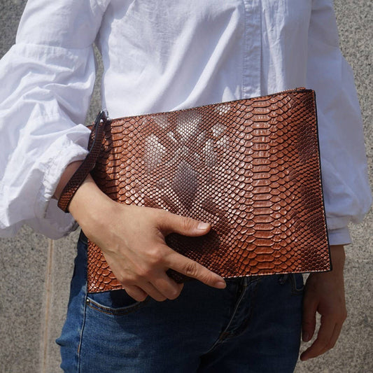 3D PYTHON PATTERNED LARGE CAPACITY HANDBAG_CWAB1374