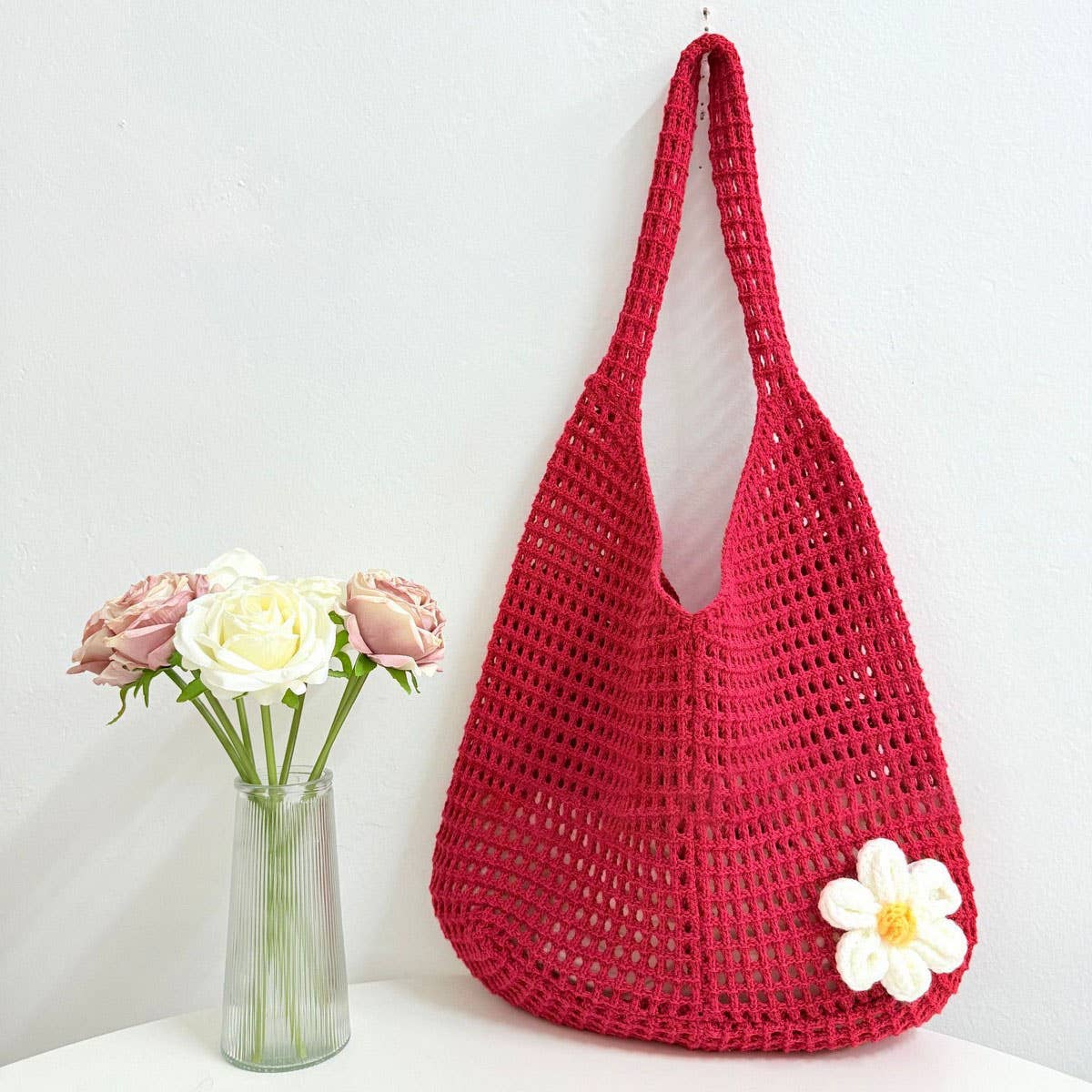 CUAB00625_2025 BOHO KNIT TOTE BAG LARGE CAPACITY BEACH BAG