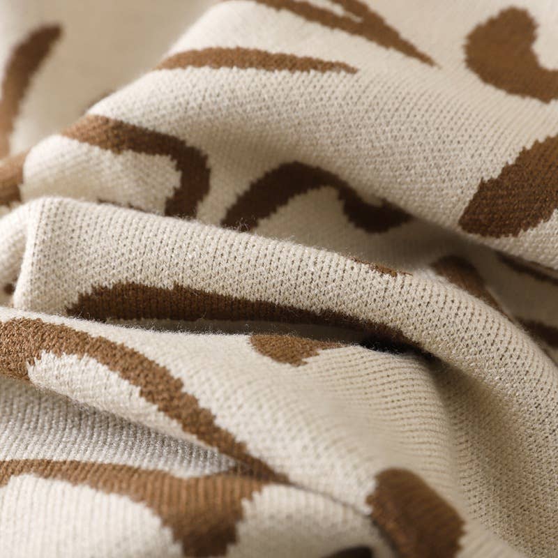 KNIT PULLOVER ALPHABET GRAFFITI WOOLEN DRESS