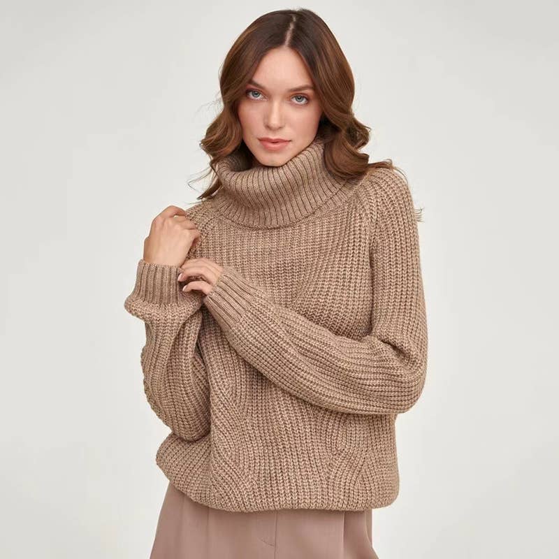 TURTLENECK CASUAL SIMPLE MEDIUM LONG SWEATER