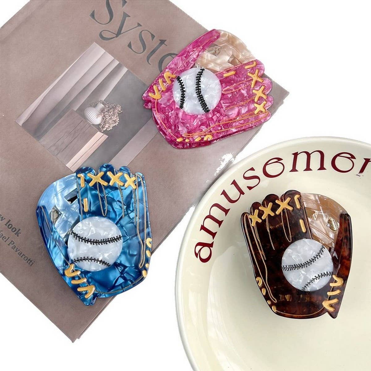 Creative Baseball Acetate Claw Clip ? Cute & Fun