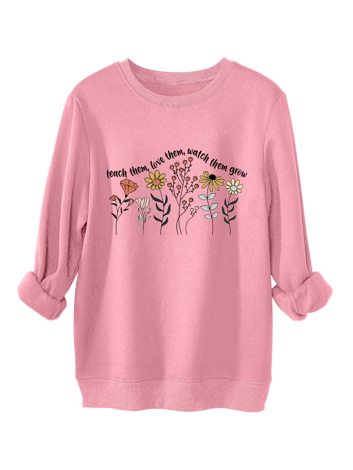 Teach them love printed thickened warm hoodie