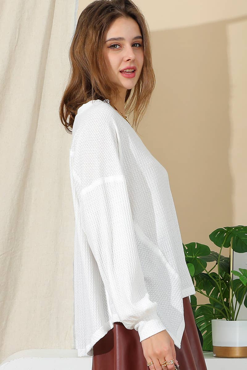 Cwttl1471_Casual Loose Fit Long Sleeve Tops