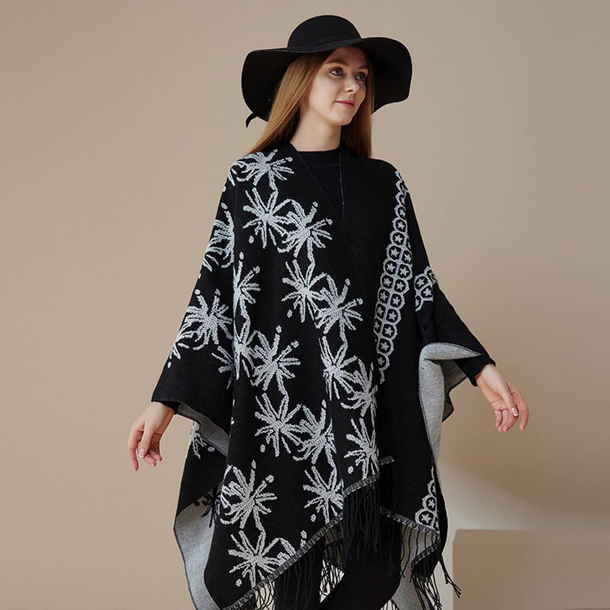 ETHNIC STYLE SHAWL CAPE DOUBLESIDED THICKENED CAPE_CWASC2177