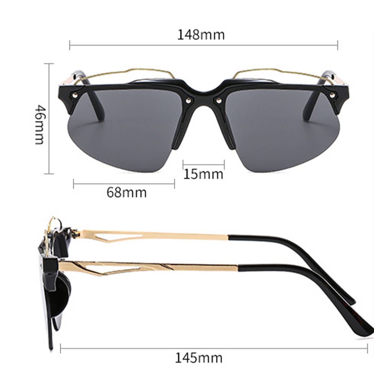 Metal Butterfly Wing Sunglasses for Women