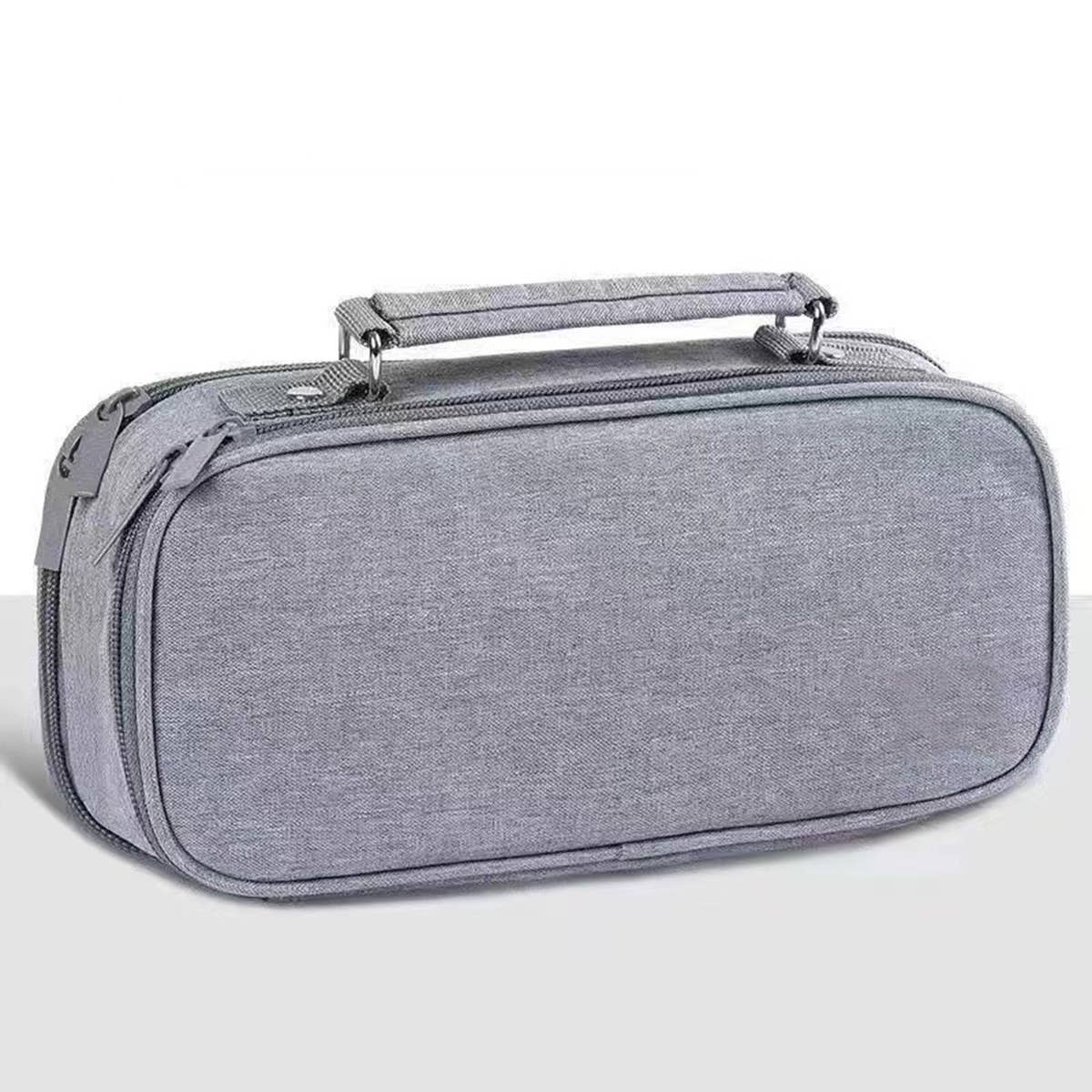 SIMPLE DOUBLE ZIPPER DOUBLE LAYER PENCIL POUCH_CWAB2812