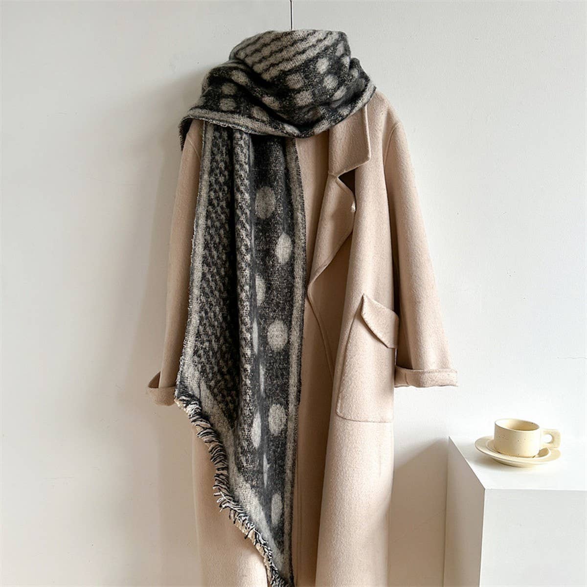 Polka Dot Loop Scarf ??Thick Warm Winter Shawl_CWASC0979