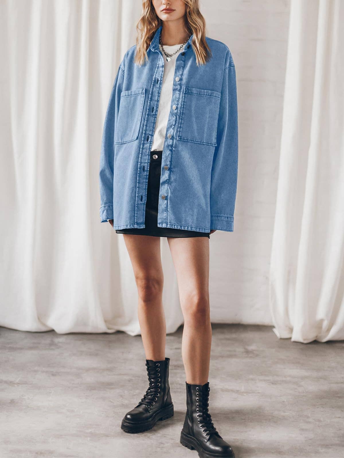 BAGGY CASUAL VINTAGE LONG-SLEEVED DENIM JACKET