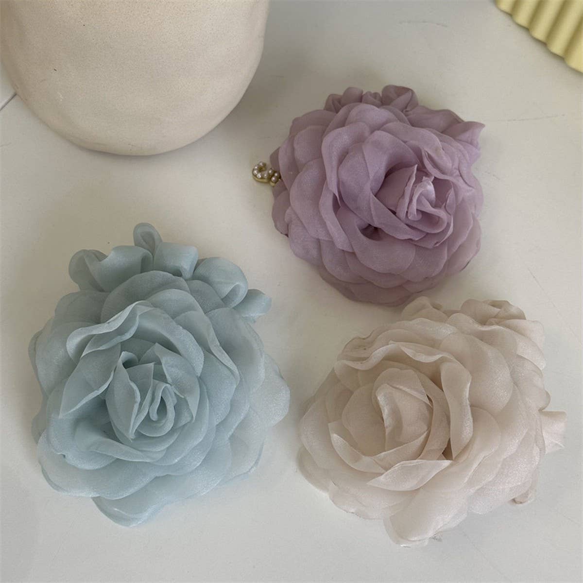 GENTLE AND PURE STYLE MESH ROSE HAIRBAND