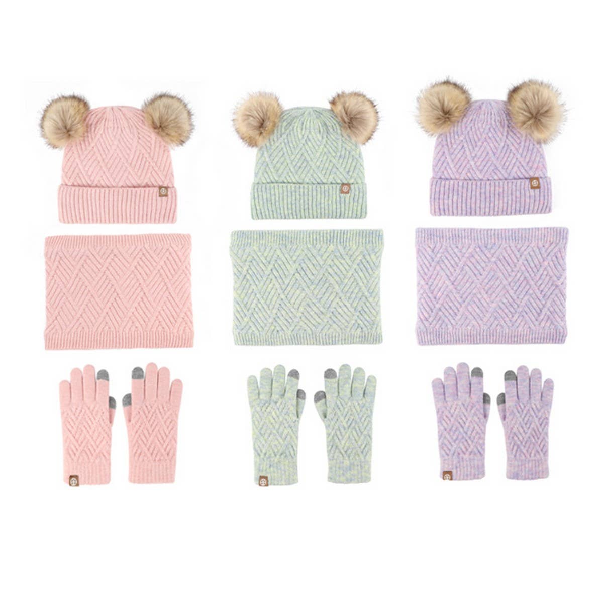 CHILDREN'S WOOL WARM KNITTED THREE-PIECE SUIT