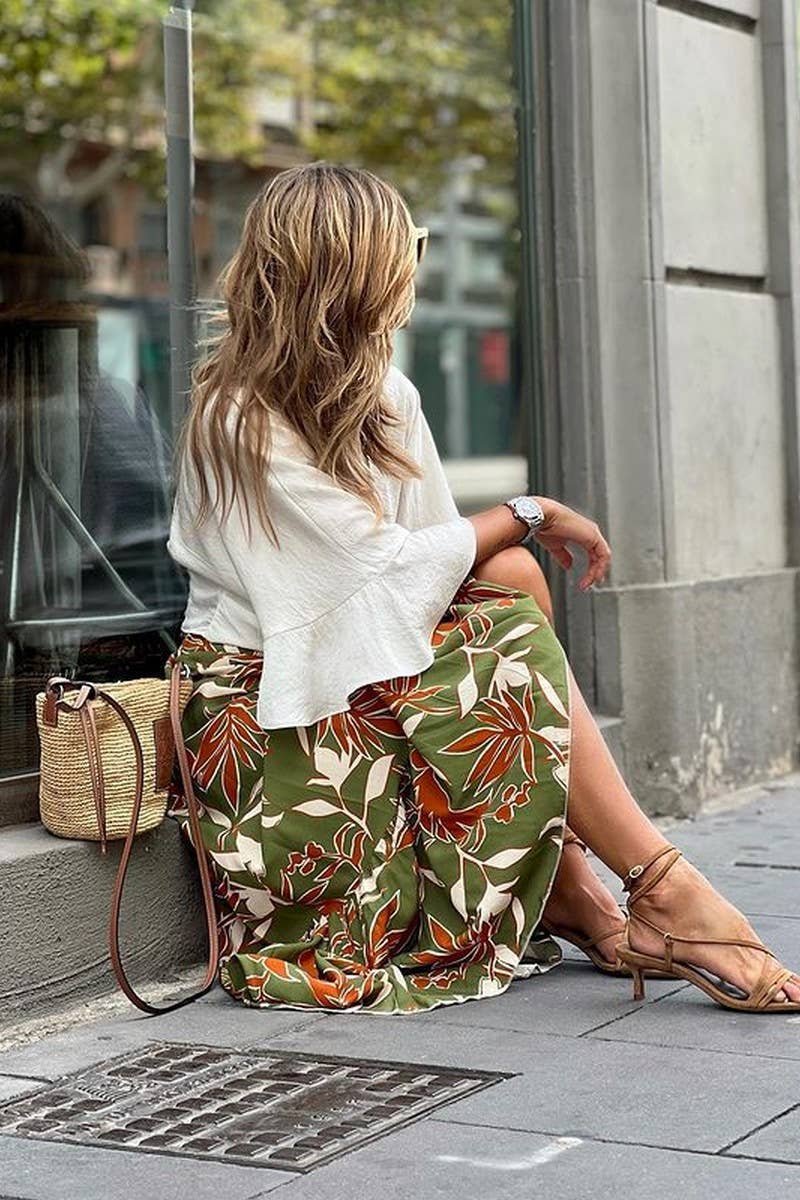 CWBLS0620_NEW SUMMER PRINTED HOLIDAY CASUAL SKIRT