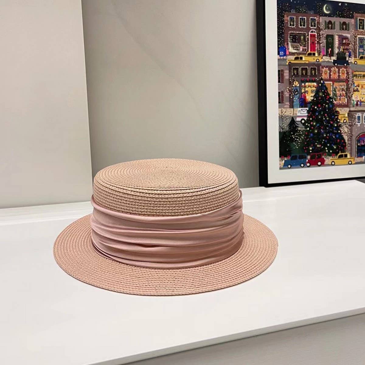 High-grade satin sun hat for women_CWAH3393