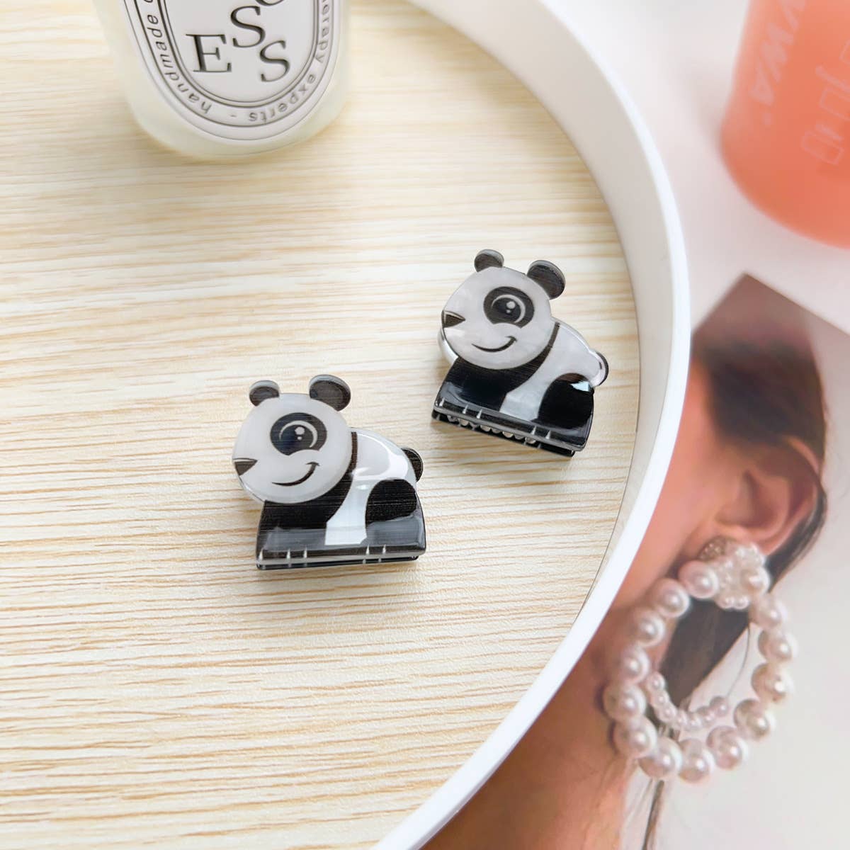 Q-version acrylic animal children's hair clips