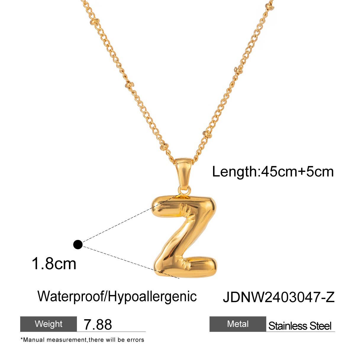 NICHE ALL-MATCH TEMPERAMENT GLOSSY LETTER NECKLACE_CWAJE1893
