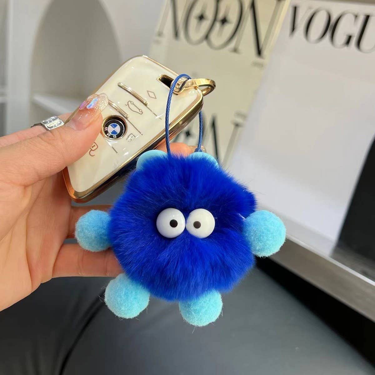 CUTE SMALL COAL BALL BAG PENDANT CAR KEYCHAIN