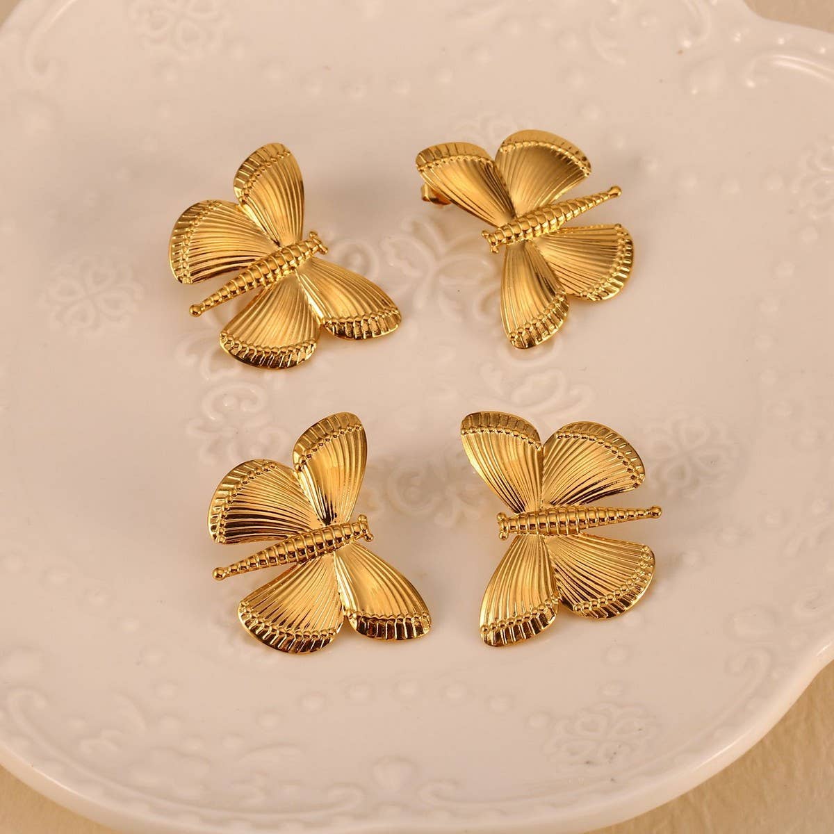 Original 18K Steel Dragonfly Earrings, Minimalist_CWMM8899