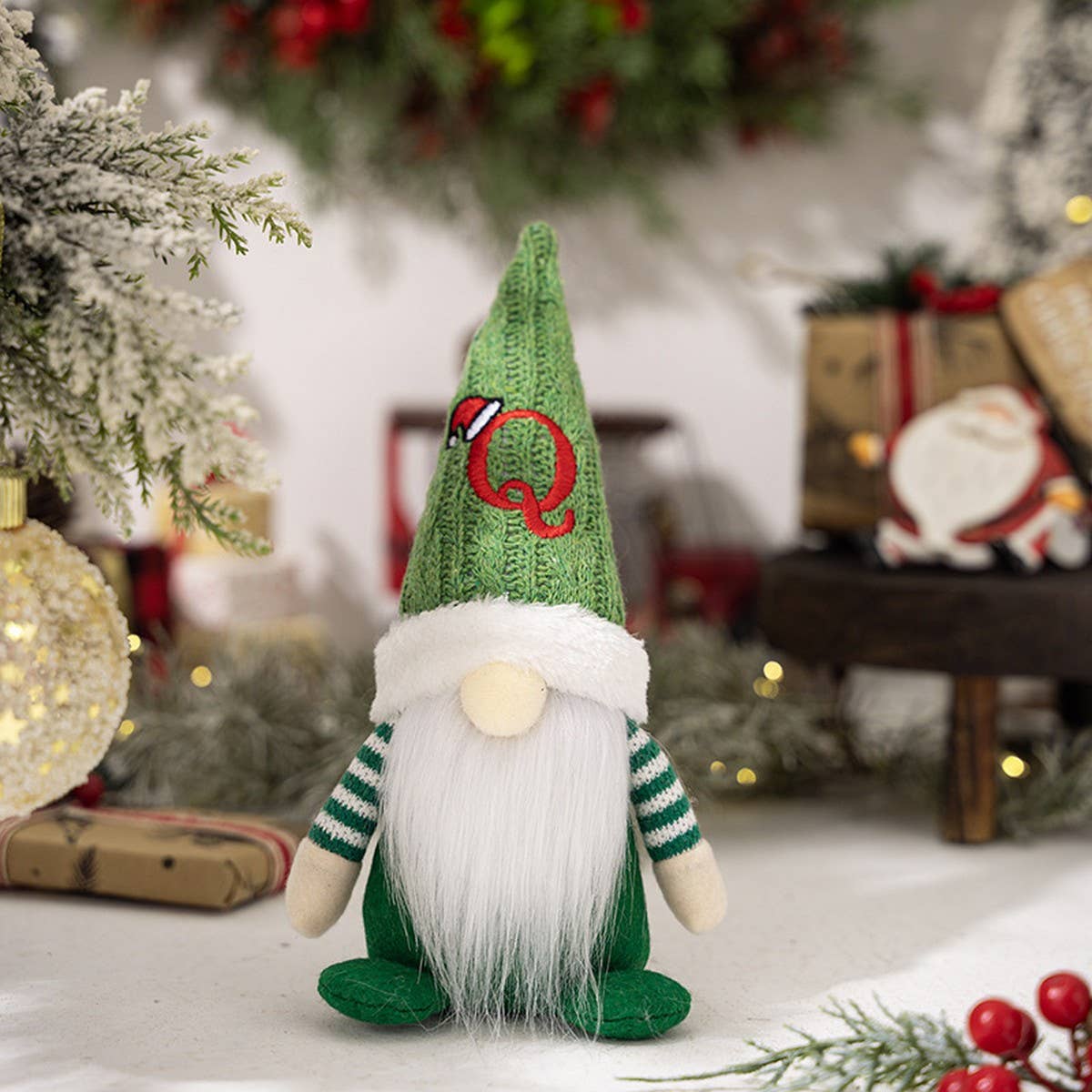 CWMM10338_CHRISTMAS KNITTED HAT GNOME RUDOLPH ORNAMENT