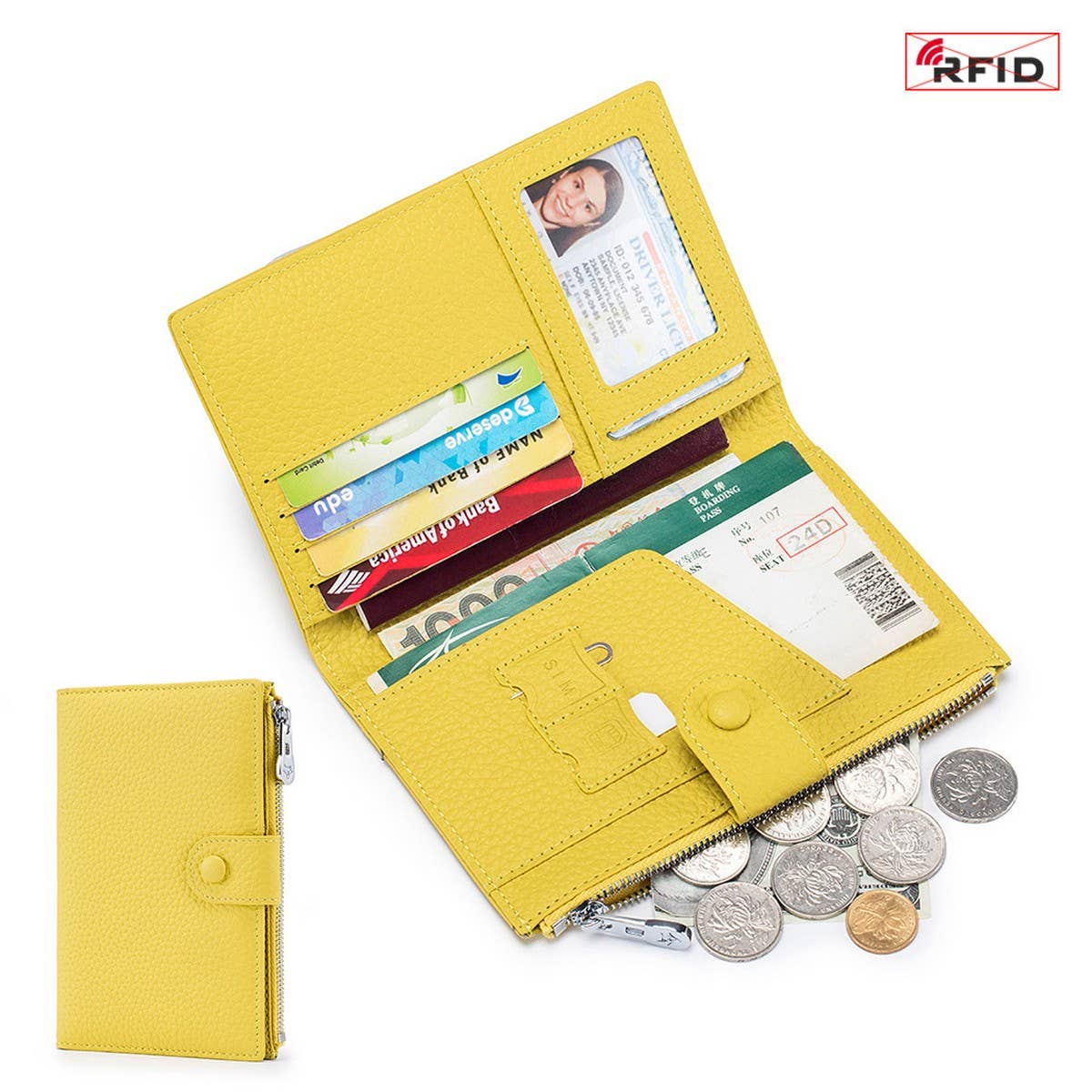 MULTIFUNCTIONAL PASSPORT BAG GENUINE LEATHER WALLET_CWAB3702