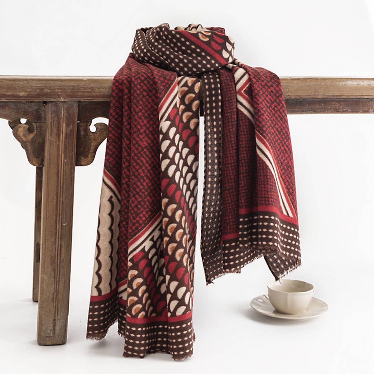 WOMEN RETRO WARM PRINTED SCARF