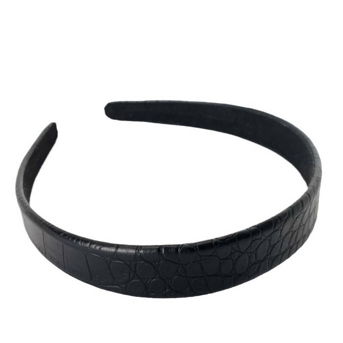 Elegant Croc Pattern Faux Leather Headband