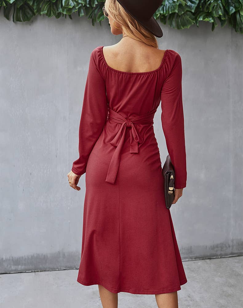 SOLID COLOR BASE DRESS FRENCH ROMANTIC DRESS