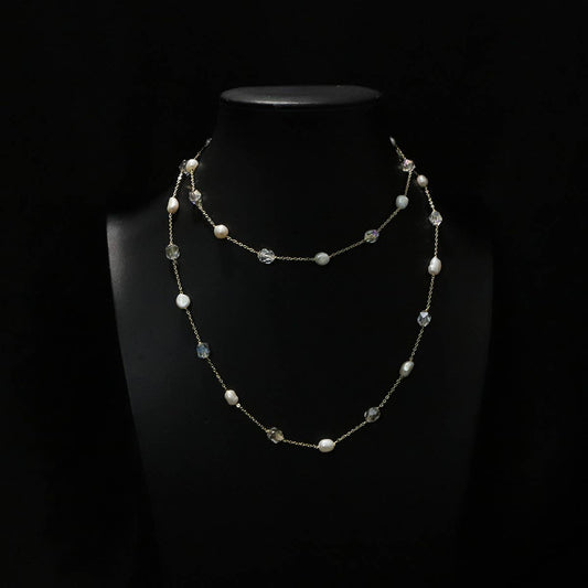 SIMPLE NATURAL FRESHWATER PEARL NECKLACE_CWAJE3827