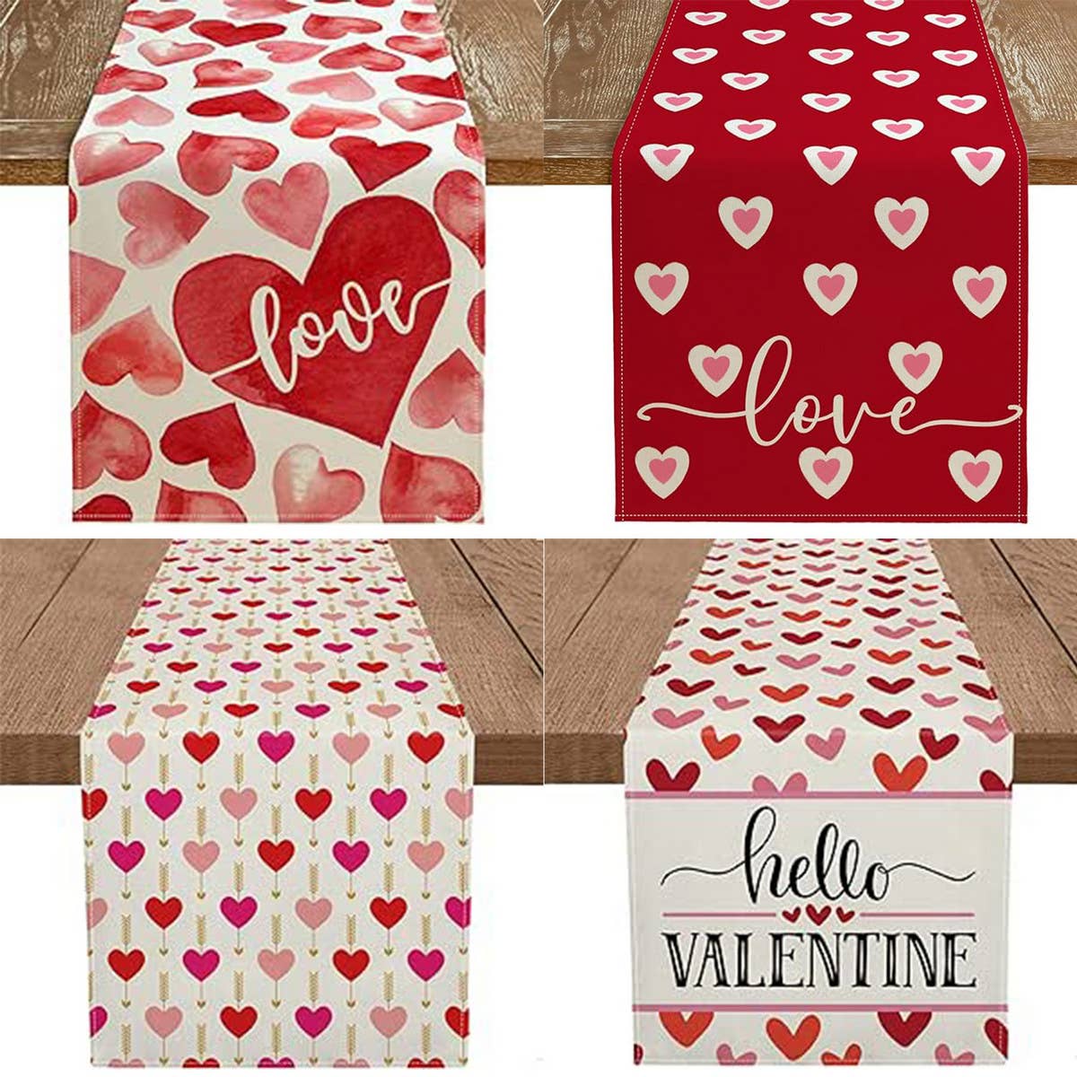 VALENTINE'S DAY HEART ROSE PRINTED TABLECLOTH