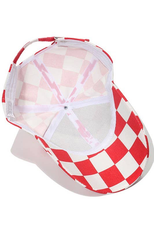 Spring Summer Checkered Baseball Cap, Sun Hat CWAH0003