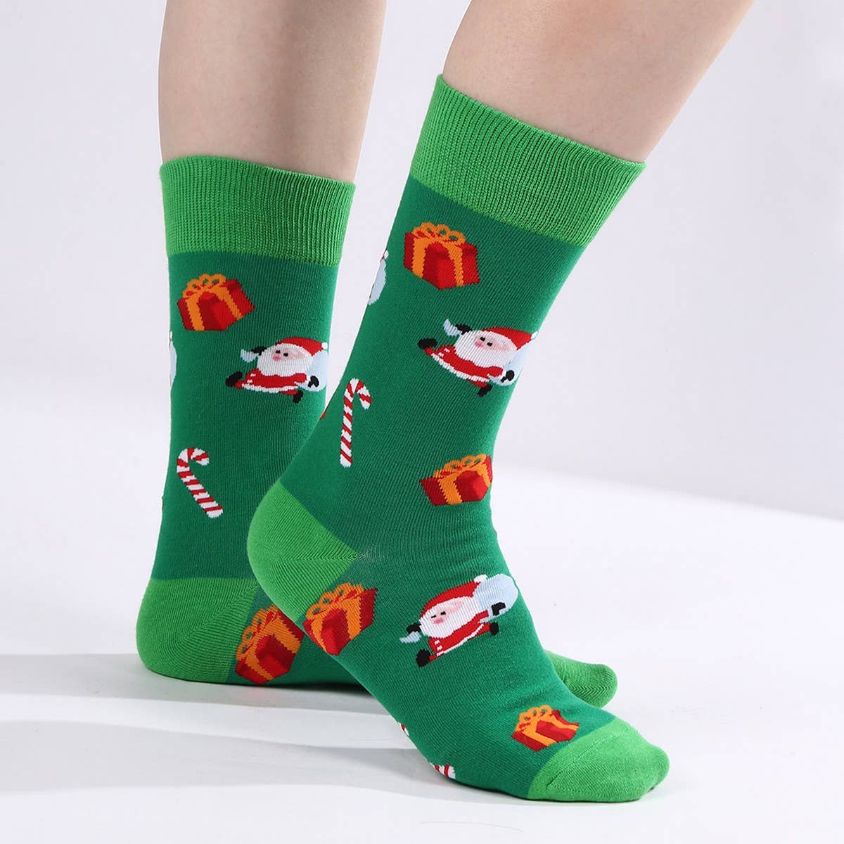 CHRISTMAS ELK SNOWMAN MIDDLE TUBE COTTON SOCKS