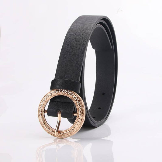 Fashion versatile personalized round-buckle belt