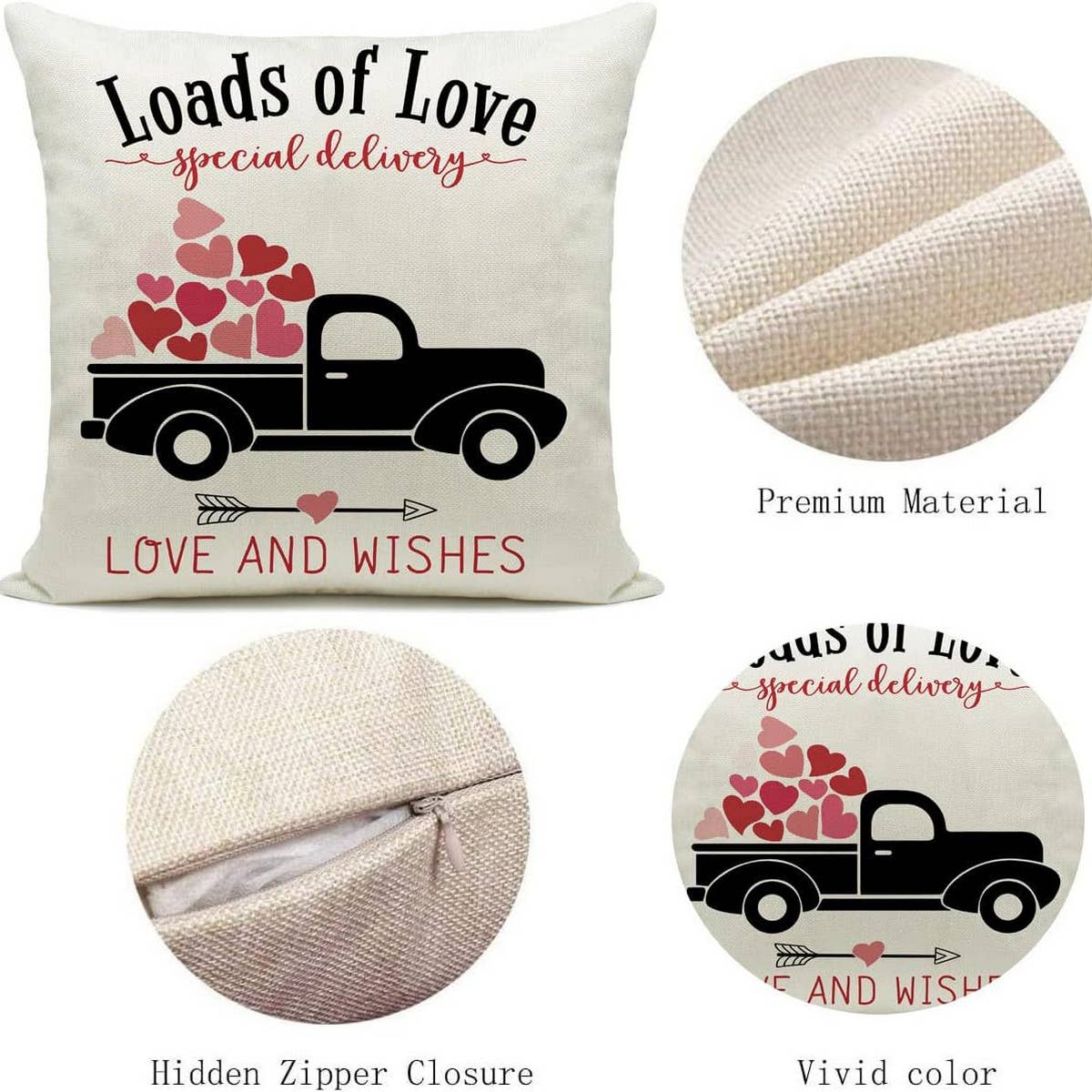 SIMPLE VALENTINE'S DAY LETTER PRINT PILLOWCASE_CWMM0778