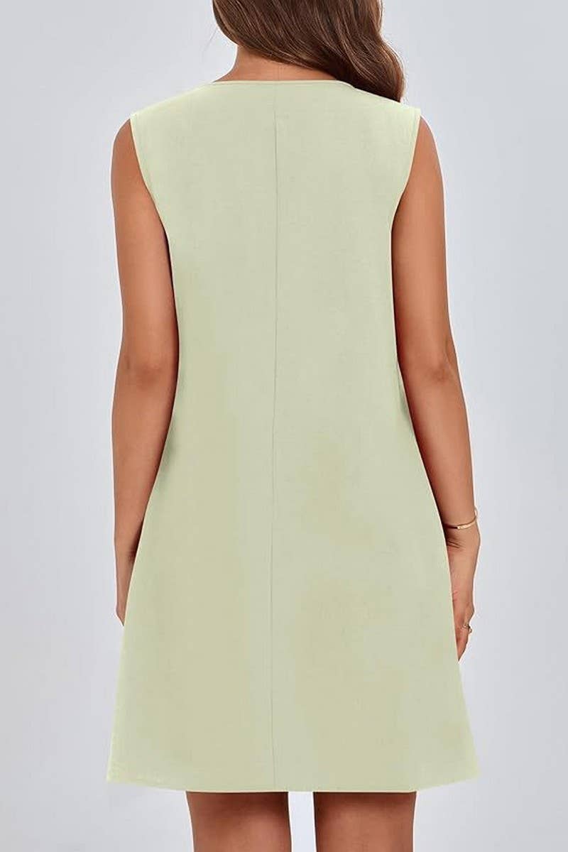 CWDSD10614_SUMMER FASHION SHORT SLEEVELESS RESORT DRESS