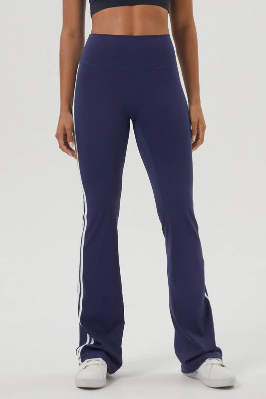 CWBLP1232_CONTRAST STRIPE SPORTS DANCE YOGA FLARED PANTS